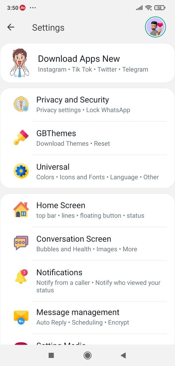 Message Scheduler interface inside a GB WhatsApp Pro chat